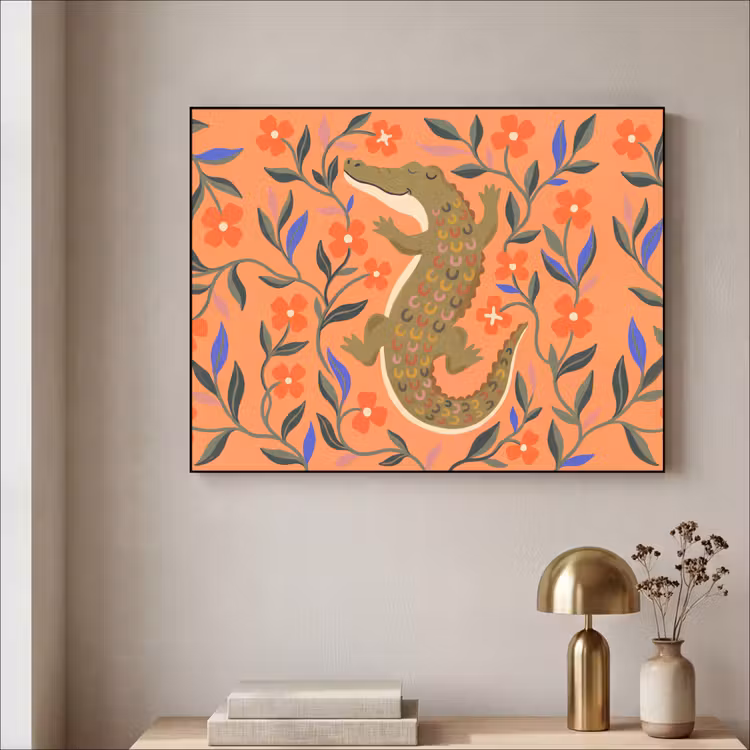 Art Frame - Tiere – Blumen – Orange – Illustration – Natur — 4