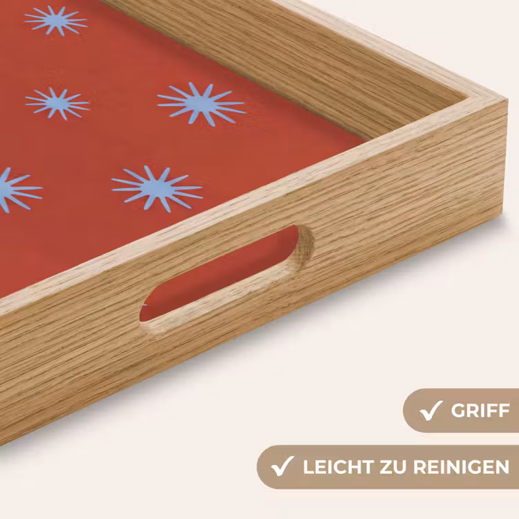 Tablett - Tiere – Sterne – Mond – Abstrakt – Rot — 5