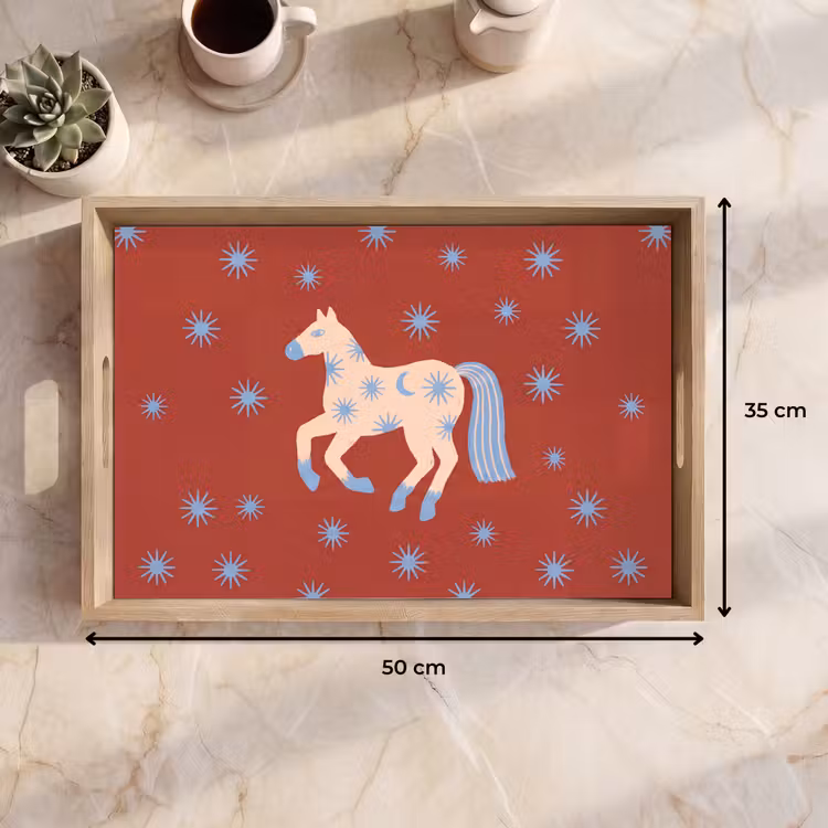 Tablett - Tiere – Sterne – Mond – Abstrakt – Rot — 9