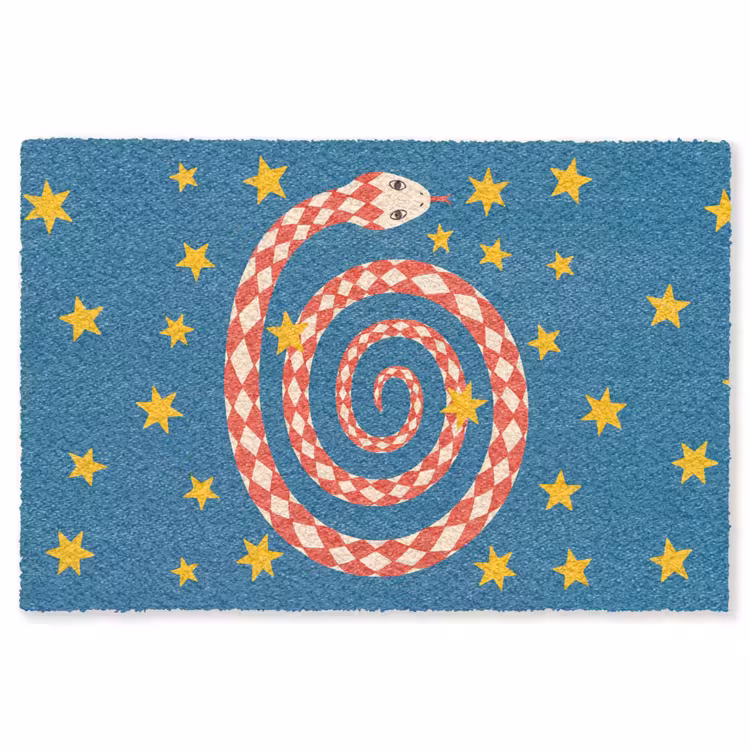 Teppich - Schlange – Spirale – Tiere – Illustration – Rot — 1