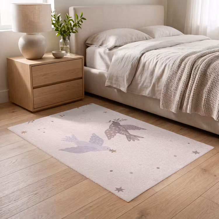 Teppich - Vogel – Beeren – Natur – Modern – Beige — 5