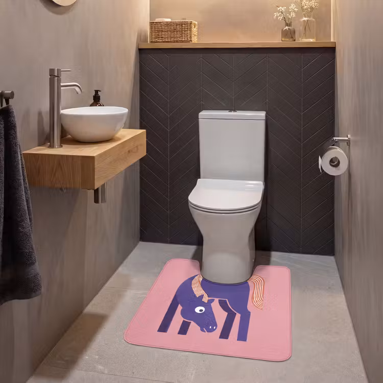 WC Vorleger - Pferd – Abstrakt – Tiere – Modern – Blau — 2