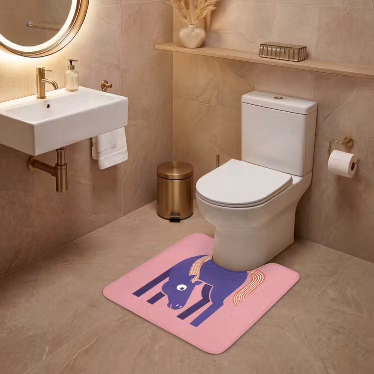 WC Vorleger - Pferd – Abstrakt – Tiere – Modern – Blau — 4