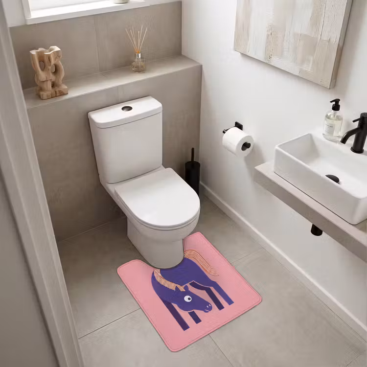 WC Vorleger - Pferd – Abstrakt – Tiere – Modern – Blau — 6