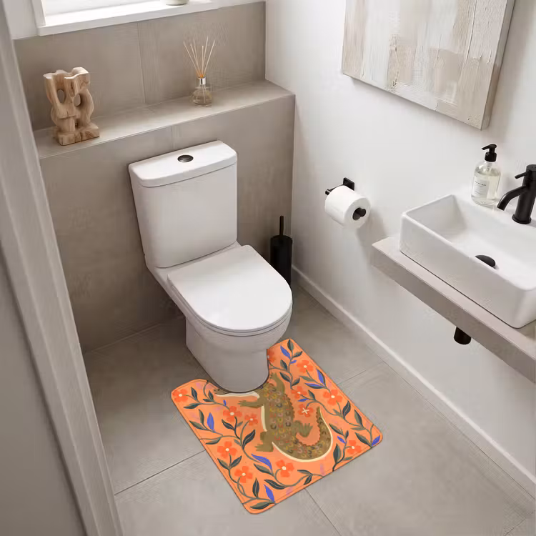 WC Vorleger - Tiere – Blumen – Orange – Illustration – Natur — 6