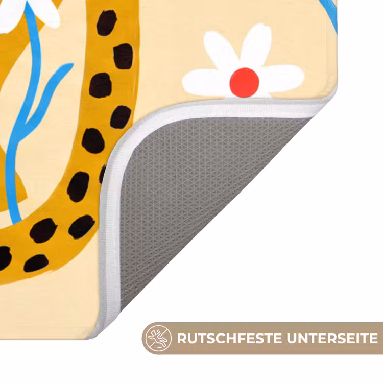 WC Vorleger - Tiere – Gepard – Blumen – Modern – Gelb — 3