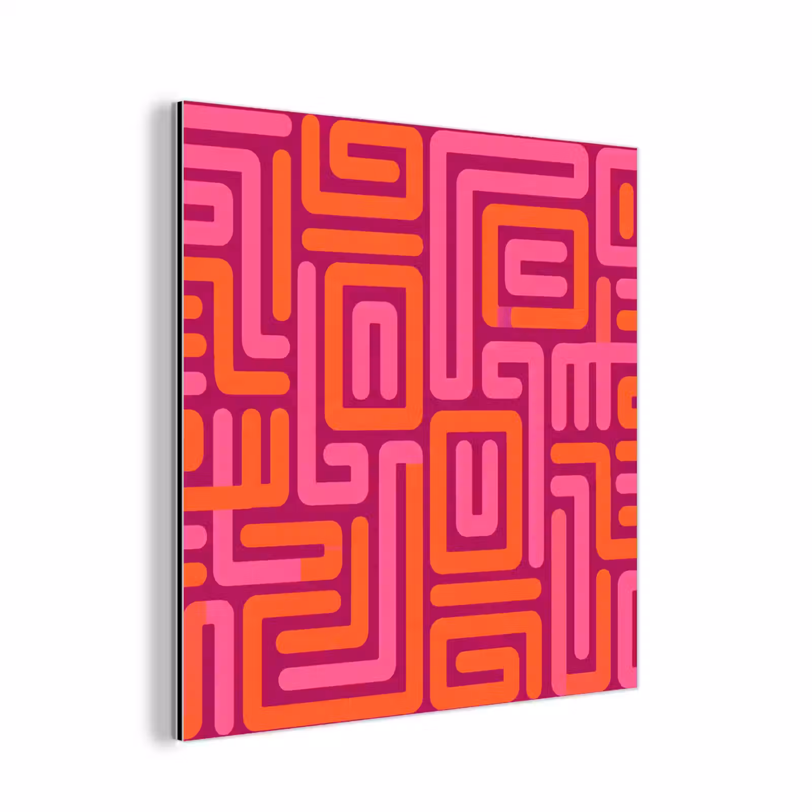 Alu-Dibond-Bild - Zusammenfassung – Muster – Linien – Rosa – Orange — 1