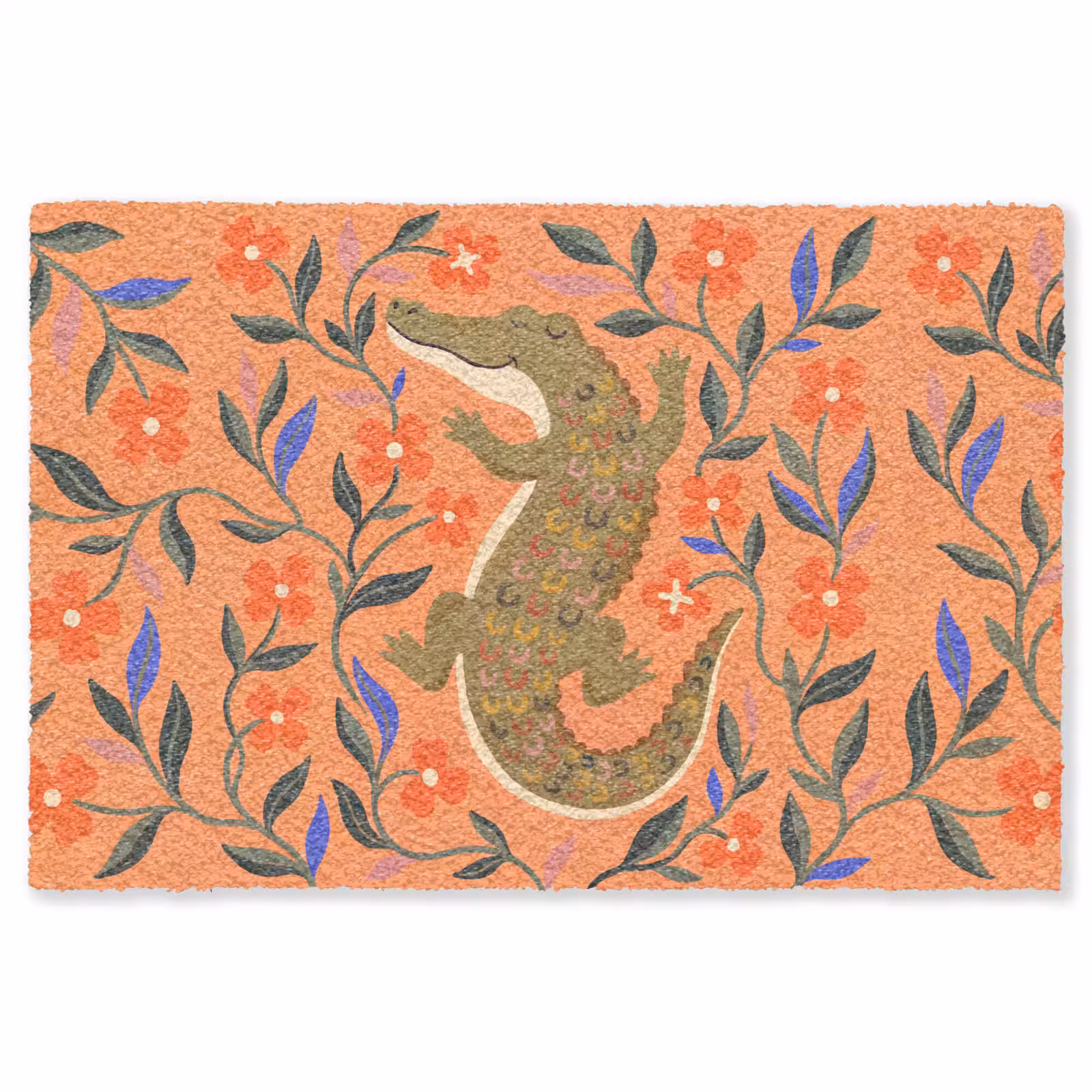 Teppich - Tiere – Blumen – Orange – Illustration – Natur — 1