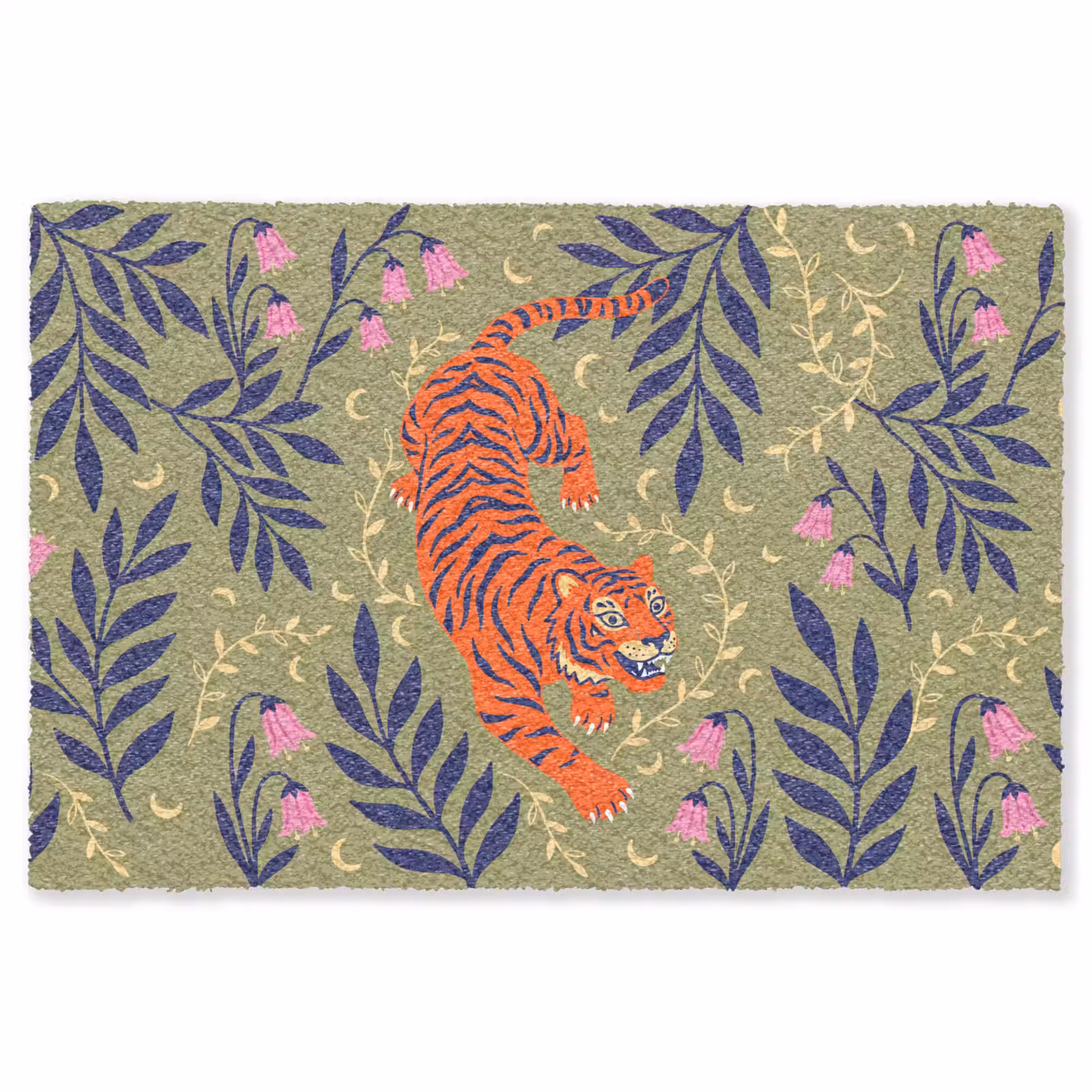 Teppich - Tiger – Blätter – Tiere – Illustration – Orange — 1