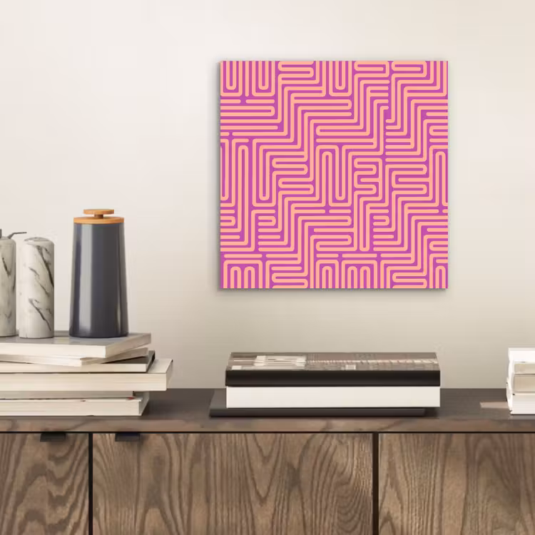 Alu-Dibond-Bild - Muster – Linien – Abstrakt – Modern – Lila — 2
