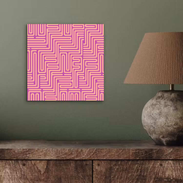 Alu-Dibond-Bild - Muster – Linien – Abstrakt – Modern – Lila — 3