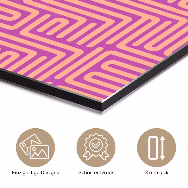 Alu-Dibond-Bild - Muster – Linien – Abstrakt – Modern – Lila — 7