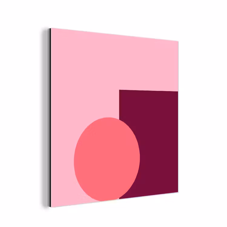 Alu-Dibond-Bild - Zusammenfassung – Formen – Rosa – Modern – Design — 1