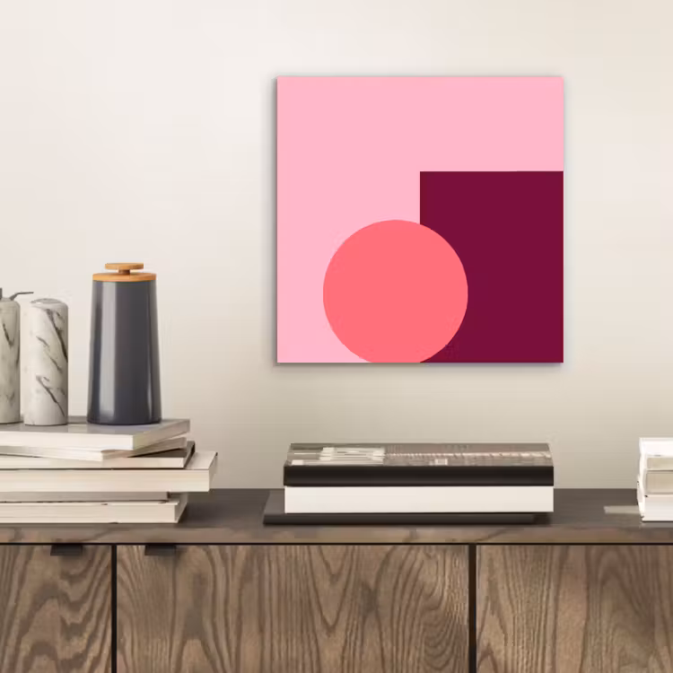Alu-Dibond-Bild - Zusammenfassung – Formen – Rosa – Modern – Design — 2