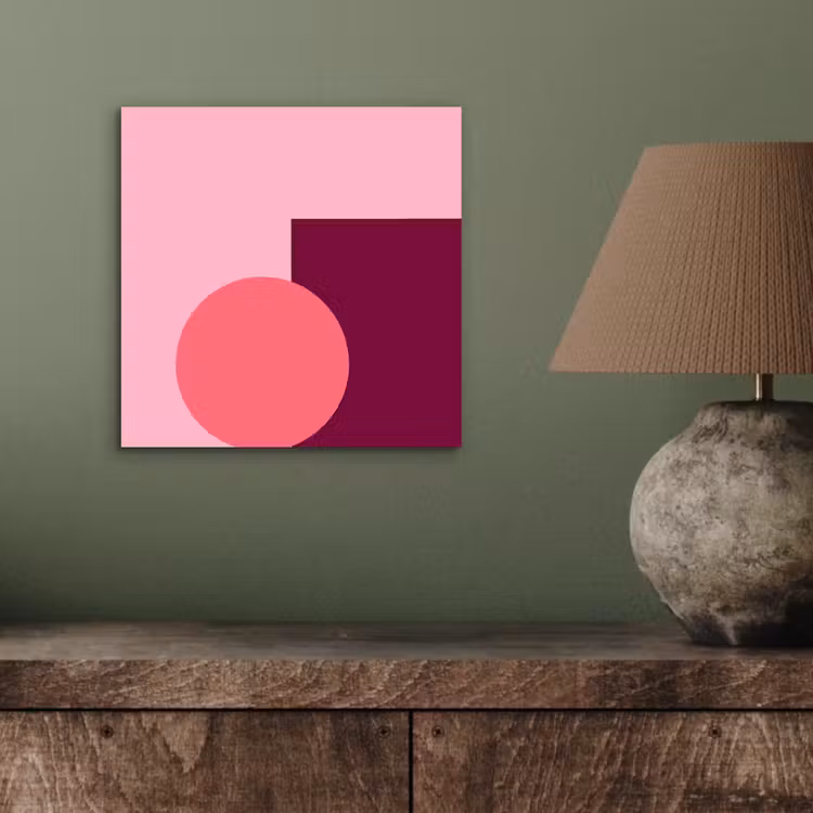 Alu-Dibond-Bild - Zusammenfassung – Formen – Rosa – Modern – Design — 3