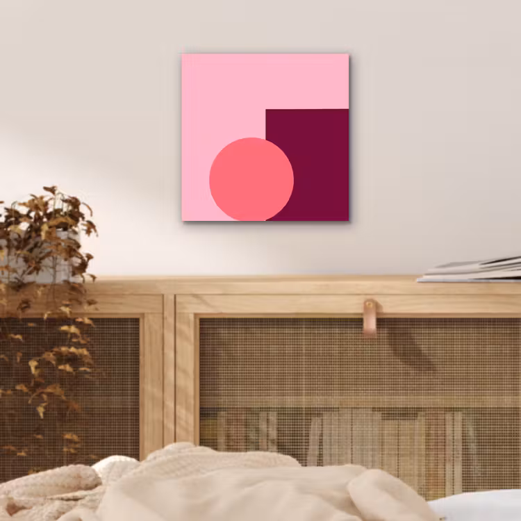 Alu-Dibond-Bild - Zusammenfassung – Formen – Rosa – Modern – Design — 4
