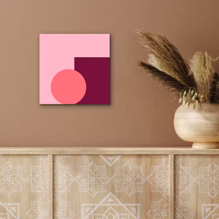 Alu-Dibond-Bild - Zusammenfassung – Formen – Rosa – Modern – Design — 5