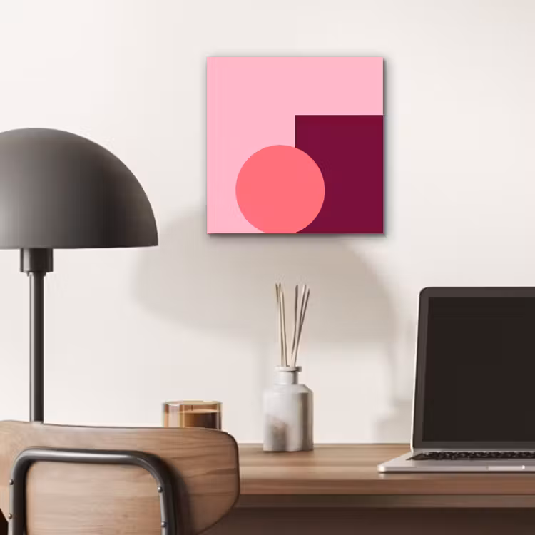 Alu-Dibond-Bild - Zusammenfassung – Formen – Rosa – Modern – Design — 6