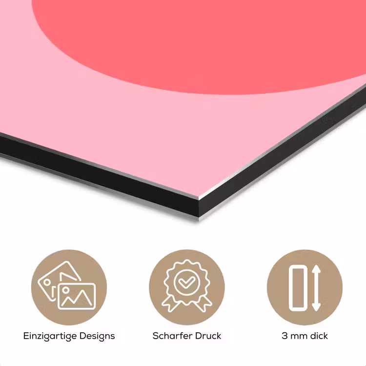 Alu-Dibond-Bild - Zusammenfassung – Formen – Rosa – Modern – Design — 7