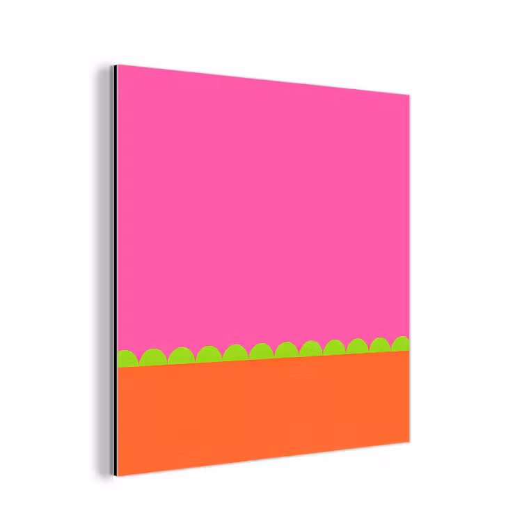 Alu-Dibond-Bild - Zusammenfassung – Geometrisch – Farbblöcke – Rosa – Orange — 1