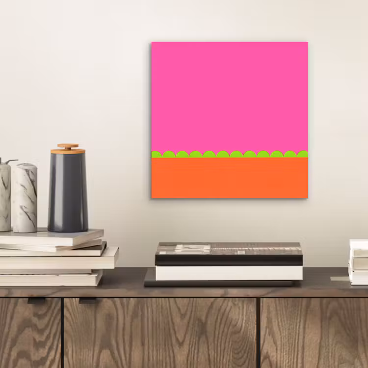 Alu-Dibond-Bild - Zusammenfassung – Geometrisch – Farbblöcke – Rosa – Orange — 2