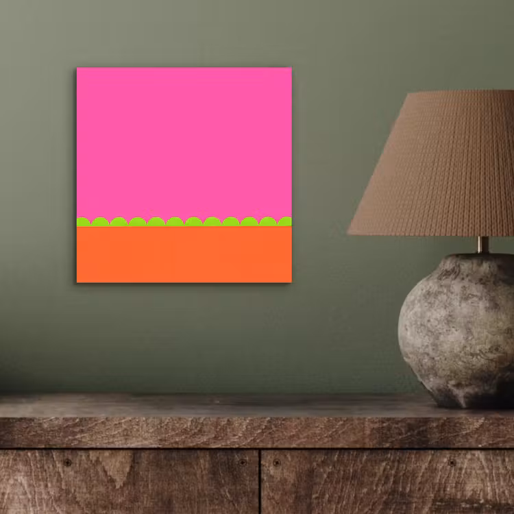 Alu-Dibond-Bild - Zusammenfassung – Geometrisch – Farbblöcke – Rosa – Orange — 3