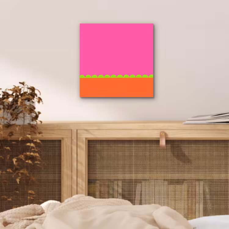 Alu-Dibond-Bild - Zusammenfassung – Geometrisch – Farbblöcke – Rosa – Orange — 4
