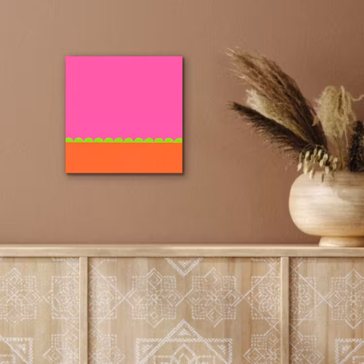 Alu-Dibond-Bild - Zusammenfassung – Geometrisch – Farbblöcke – Rosa – Orange — 5