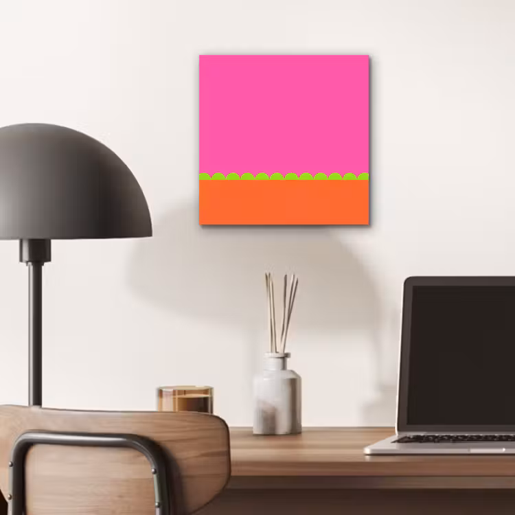 Alu-Dibond-Bild - Zusammenfassung – Geometrisch – Farbblöcke – Rosa – Orange — 6