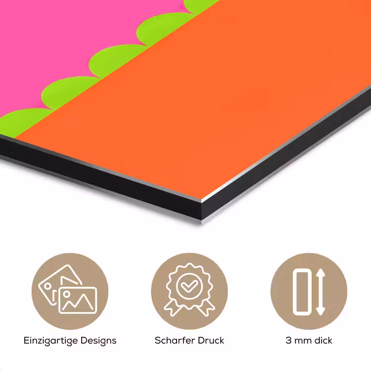Alu-Dibond-Bild - Zusammenfassung – Geometrisch – Farbblöcke – Rosa – Orange — 7