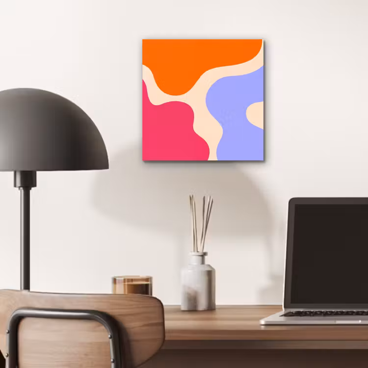 Alu-Dibond-Bild - Zusammenfassung – Organische Formen – Design – Modern – Farbenfroh — 6