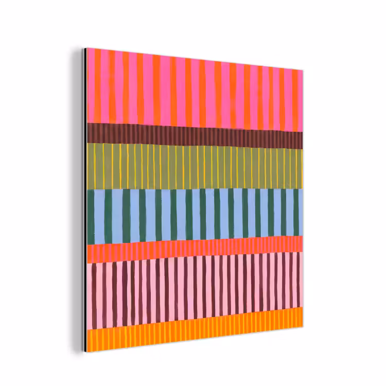 Alu-Dibond-Bild - Zusammenfassung – Streifen – Modern – Farbenfroh – Kunst — 1