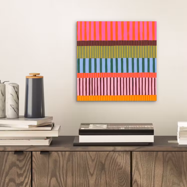 Alu-Dibond-Bild - Zusammenfassung – Streifen – Modern – Farbenfroh – Kunst — 2