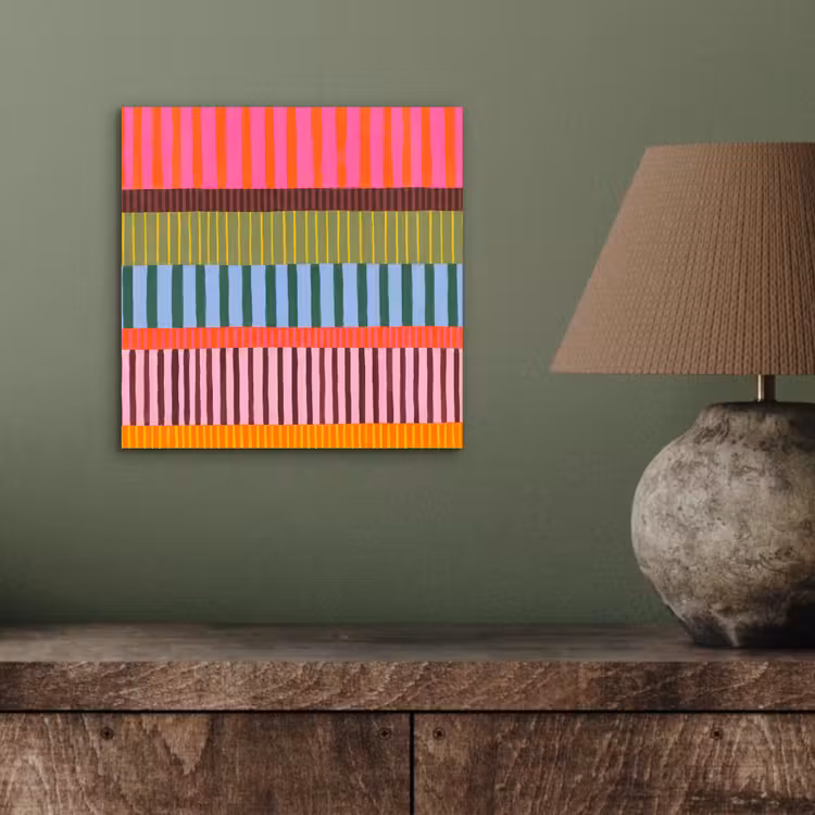 Alu-Dibond-Bild - Zusammenfassung – Streifen – Modern – Farbenfroh – Kunst — 3