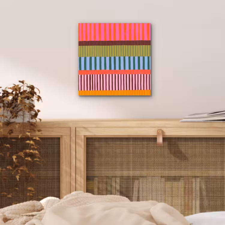 Alu-Dibond-Bild - Zusammenfassung – Streifen – Modern – Farbenfroh – Kunst — 4
