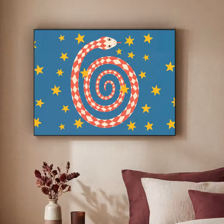 Art Frame - Schlange – Spirale – Tiere – Illustration – Rot — 2
