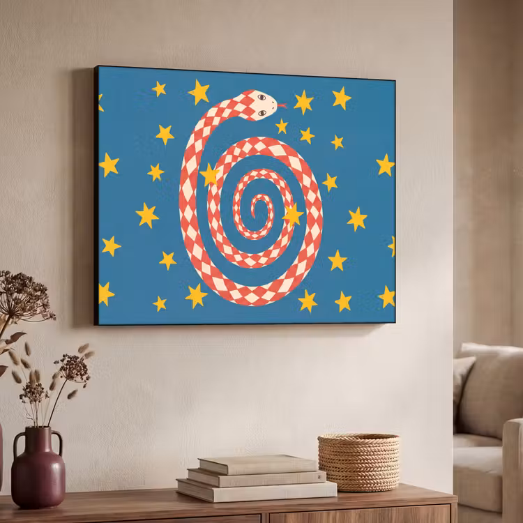 Art Frame - Schlange – Spirale – Tiere – Illustration – Rot — 3