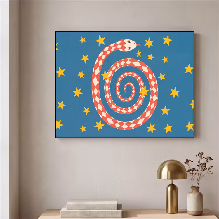 Art Frame - Schlange – Spirale – Tiere – Illustration – Rot — 4