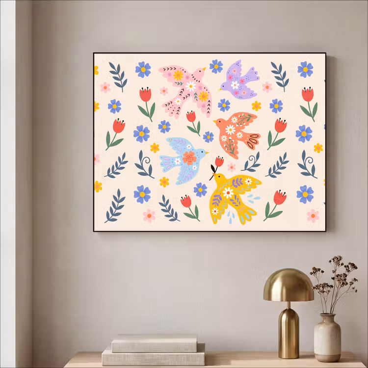 Art Frame - Vögel – Blumen – Folk – Bunt – Tiere — 4
