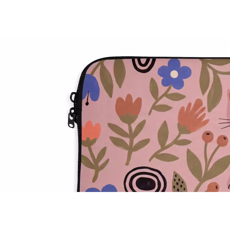 Laptop hülle - Katze – Blumen – Tiere – Modern – Rosa — 5