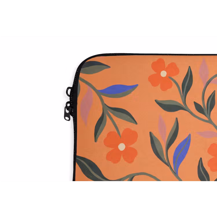 Laptop hülle - Tiere – Blumen – Orange – Illustration – Natur — 5