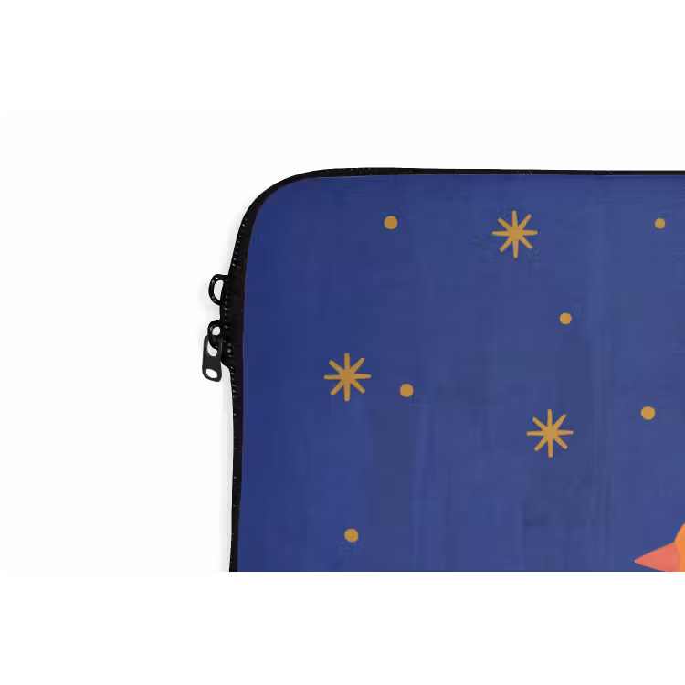 Laptop hülle - Vogel – Blumen – Dekorativ – Orange – Blau — 5