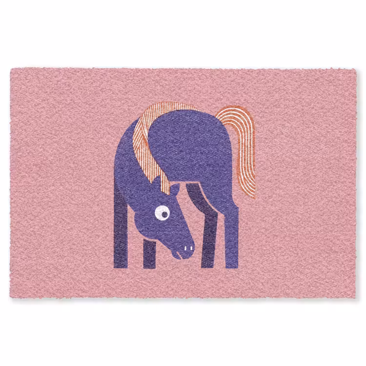 Teppich - Pferd – Abstrakt – Tiere – Modern – Blau — 1