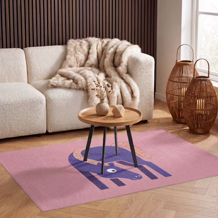 Teppich - Pferd – Abstrakt – Tiere – Modern – Blau — 3