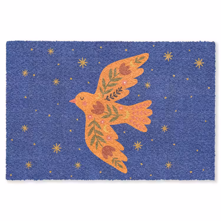 Teppich - Vogel – Blumen – Dekorativ – Orange – Blau — 1