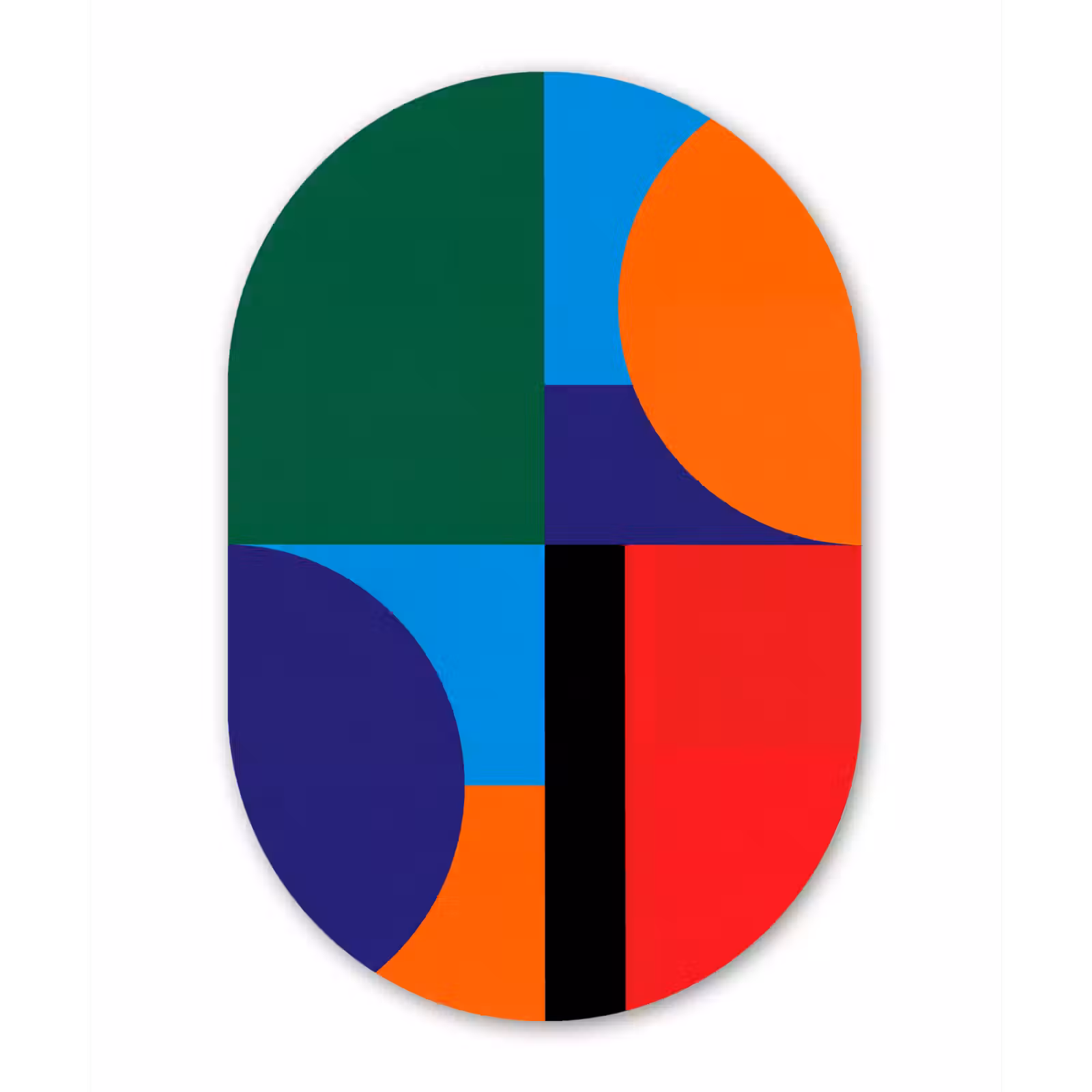Alu-Dibond-Bild Oval - Geometrisch – Abstrakt – Formen – Farbenfroh – Modern — 1