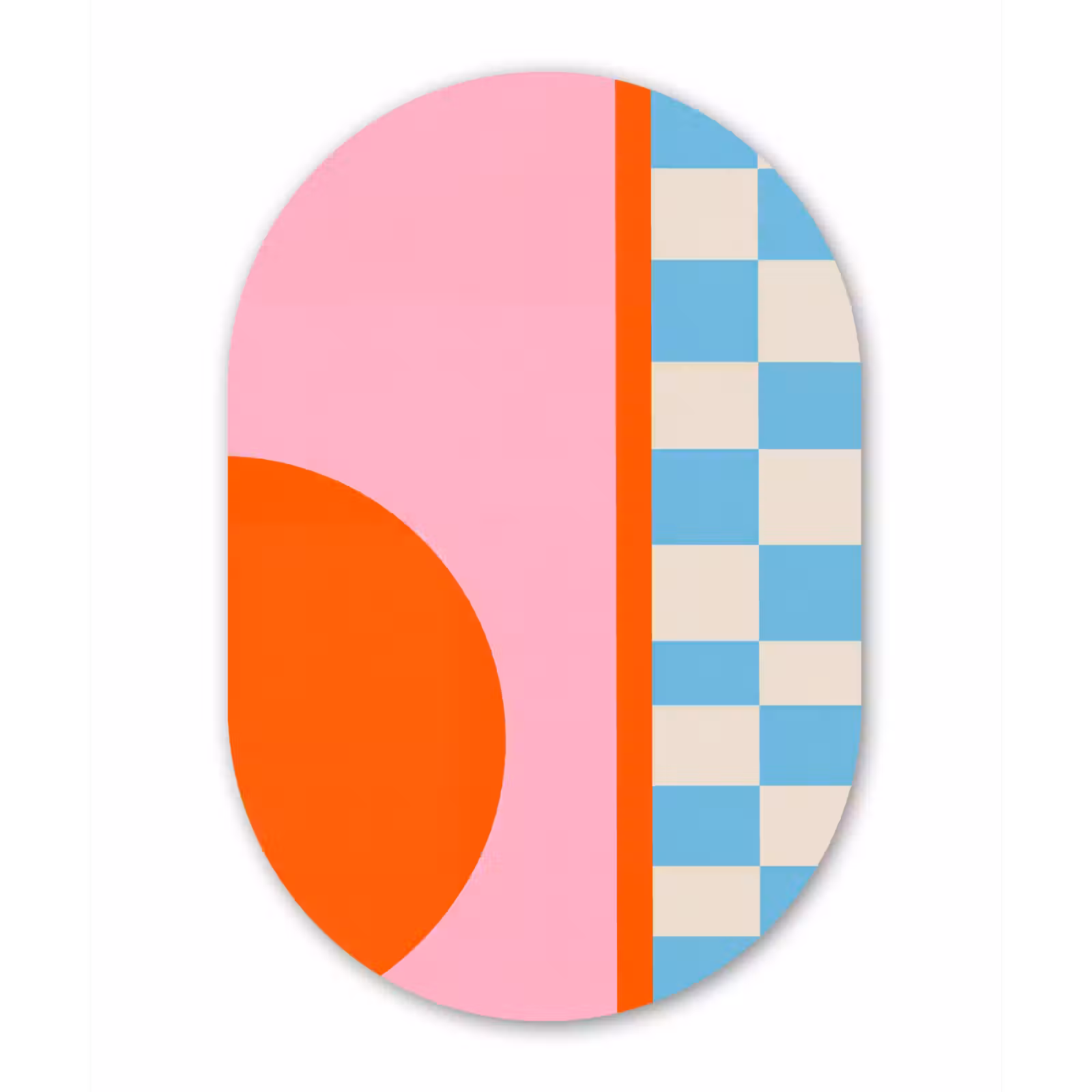 Alu-Dibond-Bild Oval - Zusammenfassung – Formen – Geometrisch – Modern – Farbenfroh — 1