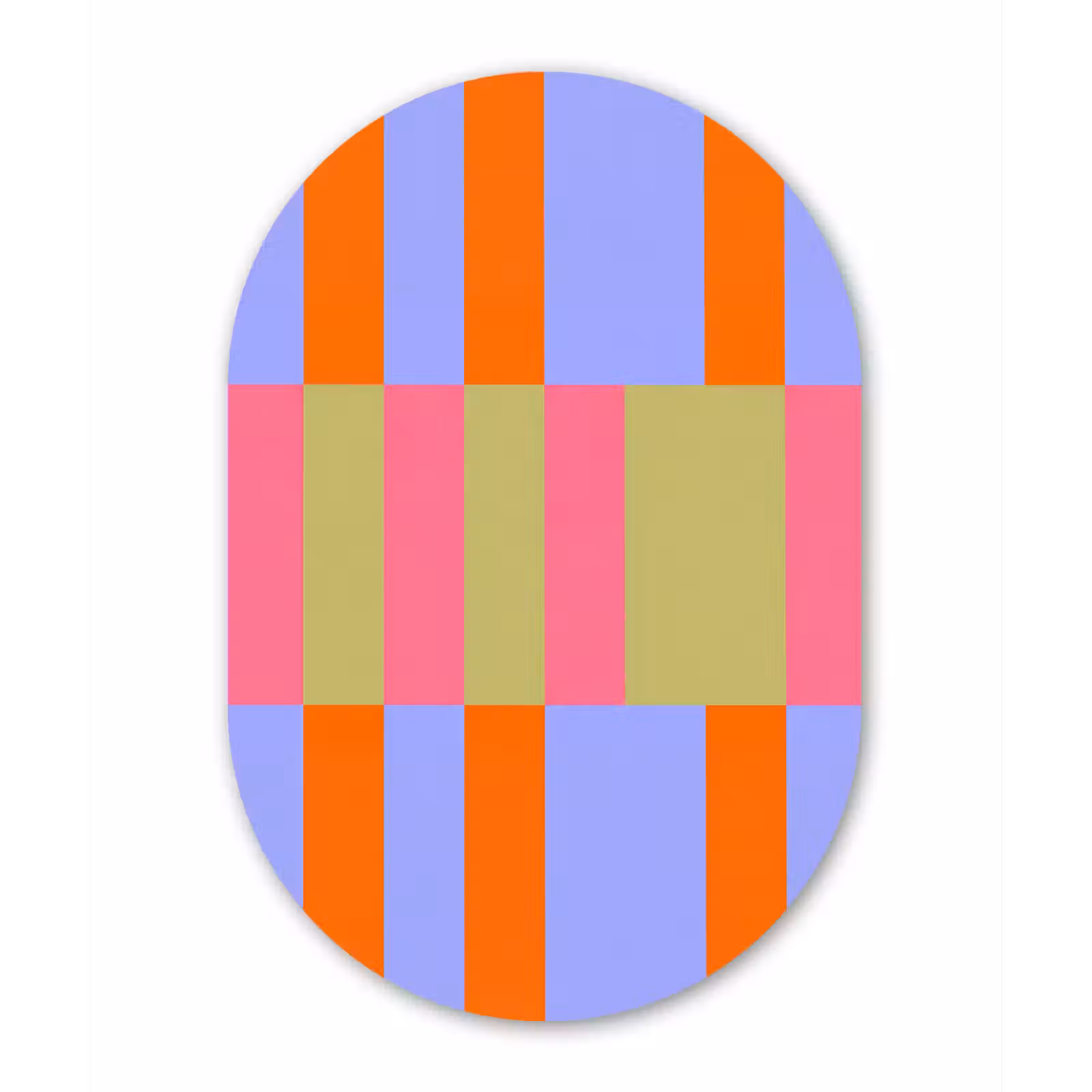 Alu-Dibond-Bild Oval - Zusammenfassung – Muster – Geometrisch – Farbenfroh – Modern — 1