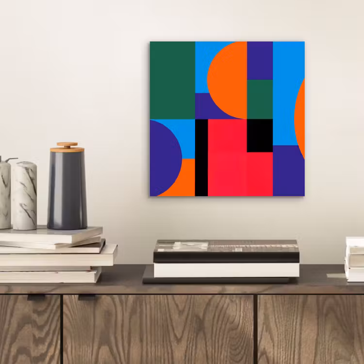 Alu-Dibond-Bild - Geometrisch – Abstrakt – Formen – Farbenfroh – Modern — 2