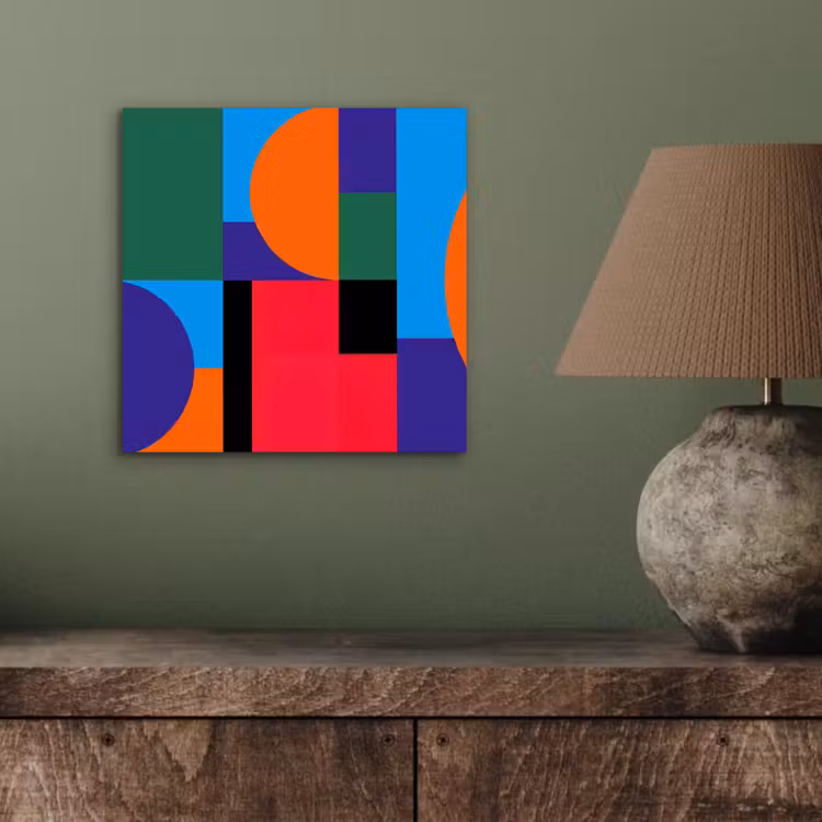 Alu-Dibond-Bild - Geometrisch – Abstrakt – Formen – Farbenfroh – Modern — 3
